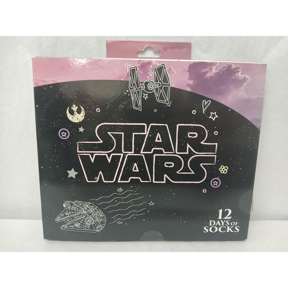 Star Wars 12‎ Days of Socks Advent Calendar 4 Crew 8 Low Cut Sock Set Sz 4-10
